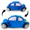 Soft toy car in personalised blue design
